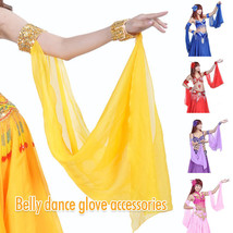 Belly Dance Accessories Arm Sleeves Wrist Adjustable Chiffon Sequins Armbands 1x - £8.29 GBP