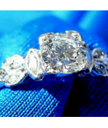 Earth mined Diamond Deco Engagement Ring 0.72ct Vintage Solid Platinum S... - $4,460.25