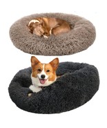 2 Pack Round Comfortable Anti-Slip Washable Dog Beds Brown Black - $38.01 CAD