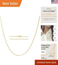 Chic 14 Inch 24k Gold Over Stainless Steel Box Chain Necklace for Any Oc... - $896.73 MXN