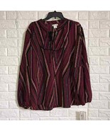 Love on a Hanger peasant style striped chevron blouse plus size 2 - $716.26 MXN