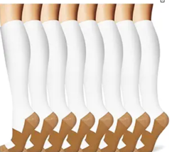 Copper Compression Socks Men &amp; Women Circulation- Open pkg - 7 pairs - L-XL - $14.85