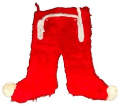 Vtg 1960s Christmas Stocking  Fuzzy Santa Long Johns PJS Country Cottage... - $23.33