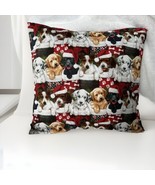 2 Christmas Pillow Cover Shams Each 16x16 envelope Enclosure Puppies Sto... - £18.45 GBP