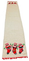 Happy Snowmen in Stockings Table Runner 13x72 inches - $12.86