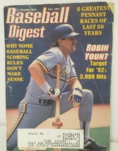 September 1991 Robin Yount Milwaukee Brewers Baseball Digest Magazine OLD - £13.71 GBP