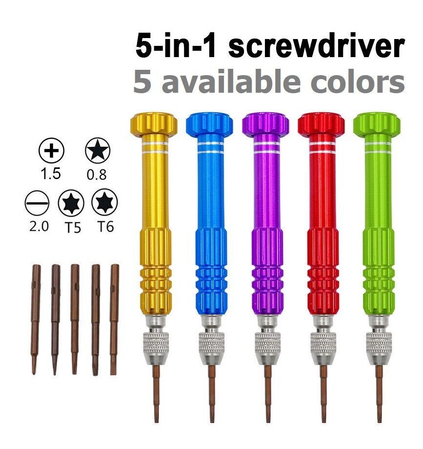 5 in 1 Aluminum Alloy Screwdriver Dismantling Repair Tool Combination Set - $1.99