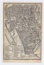 1881 Antique City Map Of Utrecht / Holland / Netherlands - $30.65