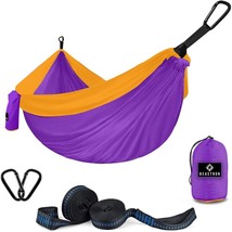 Beastron Camping Hammock Double Hiking Hammock With Tree Straps - Max 60... - £25.51 GBP