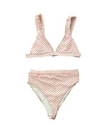 Tularosa Bettie Pink White Striped Bikini Womens Medium Top Small Bottom... - $45.00