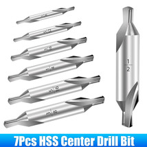 7x HSS Center Drill Bits Set 60 Combined Countersink Spotting Metalworking Tool - £14.89 GBP