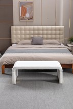 Fabric Loveseat Ottoman Footstool Bedroom Bench Shoe Bench - White - $133.44