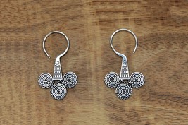 Tribal Ethnic Earrings, Silver Aztec Earrings Gauge - £17.53 GBP