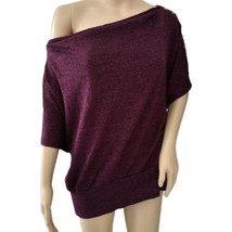 NY Collection Shimmery Disco Top L Burgundy Glittery Fairy Studs Lightweight  - £21.13 GBP