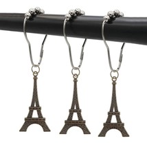 Eiffel Tower Decor Shower Curtain Hooks For Bathroom - Rust Proof Curtain Rings  - £17.26 GBP