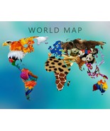 &quot;NEW&quot; World MAP Jigsaw Puzzle Treasures boardgame 500 pieces free ship 2 - £31.30 GBP