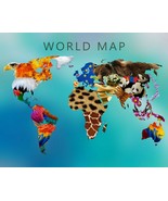 &quot;NEW&quot; World MAP Jigsaw Puzzle Treasures boardgame 500 pieces free ship 2 - £31.30 GBP