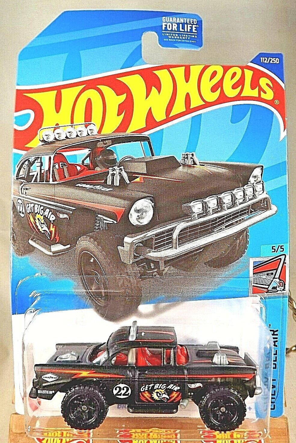 2022 Hot Wheels #112 Chevy Bel Air 5/5 BIG-AIR BEL-AIR Black w/Black Baja5 Spoke