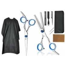 10 Pcs Pro Barber Clippers, Hair Cutting Thinning Shears, Scissors Kit - £15.02 GBP