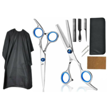 10 Pcs Pro Barber Clippers, Hair Cutting Thinning Shears, Scissors Kit - £14.78 GBP