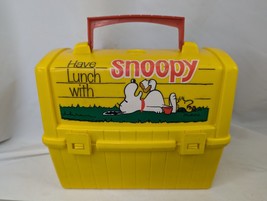 Snoopy Thermos Yellow Lunchbox NO Drink Holder - $12.95