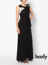 Black Embellished Maxi Dress Sequin Details Sleeveless Party Ready Women... - $379.00