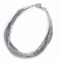 Navajo 20 Strand Liquid Sterling Silver Beads Bracelet, Womens s7, B Begay - £54.99 GBP