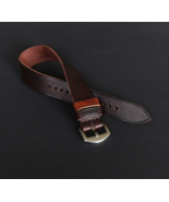 Handmade Leather Watch Band 18-24mm Dark Brown Single Pass Strap Militar... - $35.00