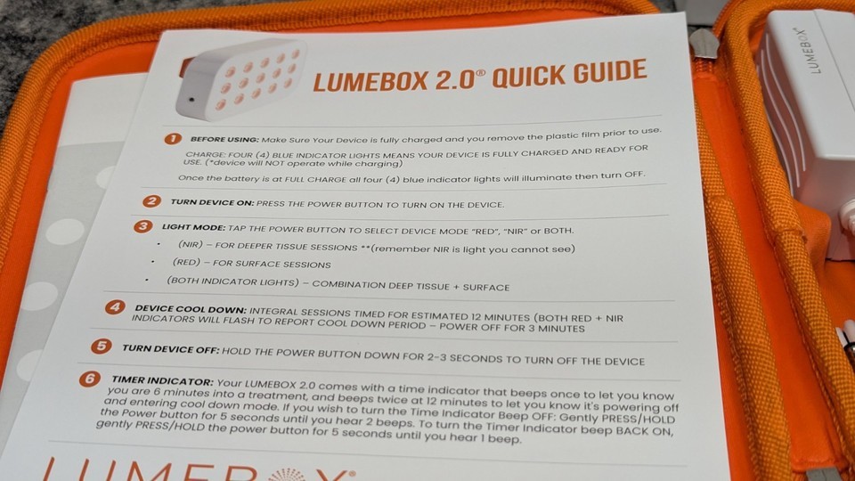 New/Open Box Lumebox (LB-001A)  Red Light Therapy Device with Case Item image 4
