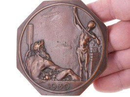 Josuë Dupon (Belgian, 1864-1935) Art deco universal exposition Anvers 1930 medal - £144.70 GBP