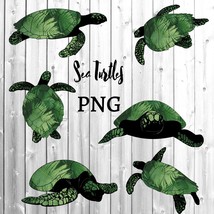 Sea Turtle Leaf  Theme Collection/PNG Clip Art/Sublimation/Commercial Use/Digita - £3.17 GBP