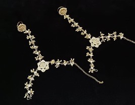 Indian Kundan Hathphool Handcuffs Pair Meena Punjabi Muslim Jewelry Set New 7 - £24.12 GBP
