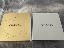 Authentic CHANEL Square Empty Paper Gift Box Container Gold 8.5&quot;x8.5&quot;x3.75&quot; - £26.07 GBP