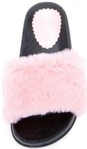 Baumwolle Candy Pink Kunstpelz Fell Unscharf Slide Sandalen Größe 7 Neu - $18.67