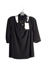 Michael Kors Gold Ring Halter Black Cold Shoulder Blouse Womens Size Small - $39.60