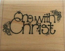 DOTS Rubber Stamp One with Christ Words Religious Christian Flowers Card Making - $8.99