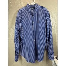 Polo Ralph Lauren Shirt Men&#39;s Striped Classic Fit Dress Button Up Blue S... - $25.00