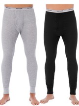 Fruit Of The Loom Big Men&#39;s Thermal Bottoms 2 Pack Size 4XL Gray &amp; Black NEW - £16.10 GBP
