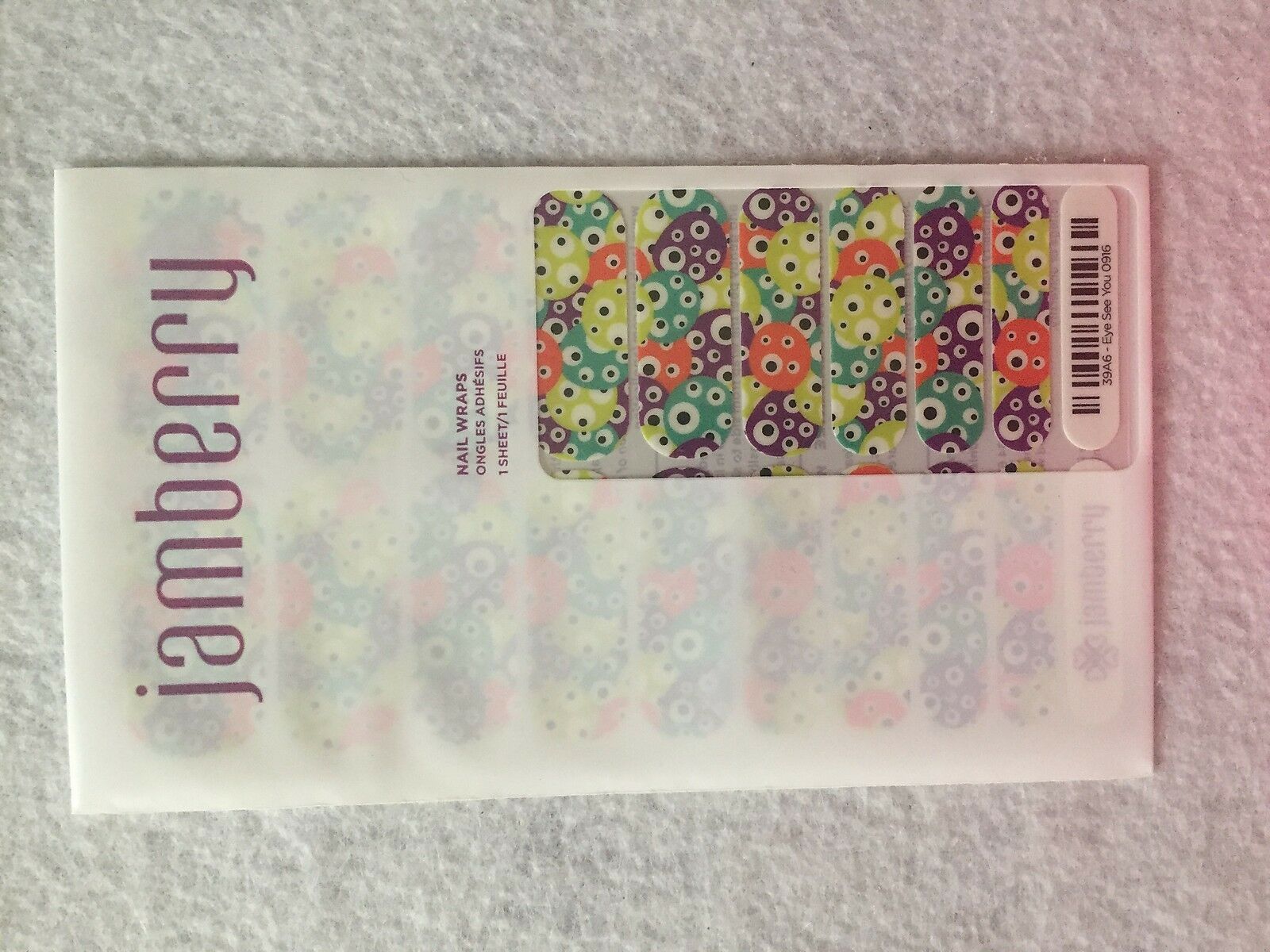 Primary image for Jamberry Nail Wraps 1/2 Sheet (new) Eye See You 0916