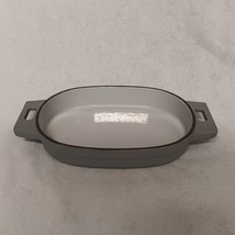 Pampered Chef Enameled Cast Iron Baker Casserole Dish 2 Qt Gray - £29.84 GBP