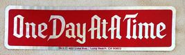 Vtg 1970s Ski-Cal One Day At A Time Bumper Sticker Red AA Alcoholics Anonymous - £7.85 GBP