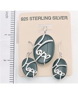 Hope Pierced Earring Pendant Set Black Agate Sterling Silver 925 NWT - $25.25