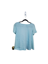 J. Jill Love Linen Small Petite Cap Sleeve Aqua Blue Top/Blouse/T-shirt   - £22.79 GBP