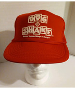 Dog N Shake Hat  Vtg Restaurant Memorabilia Red - $18.80