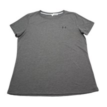 Under Armour Shirt Mens L Gray Athletic Heat Gear Tee Stretch Short Sleeve - £15.55 GBP
