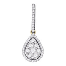 10k Yellow Gold Womens Round Diamond Teardrop Fashion Pendant 3/4 Cttw - £603.20 GBP