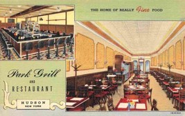 Park Grill Restaurant Interior US 9 Hudson New York linen postcard - £5.87 GBP