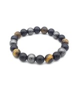 Tiger Eye Bead Black Obsidian Hematite Stone Bracelet/Magnetic - $13.74 CAD