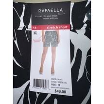 Rafaella Womens Size 14 Stretch Shorts Black &amp; White Leaf Print Function... - $20.79