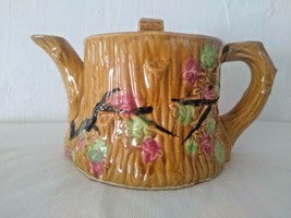 &quot;Stump&quot; Ceramic Teapot Japan Flower Design 4&quot;x6&quot; Adorable Beautiful Cond... - £5.15 GBP